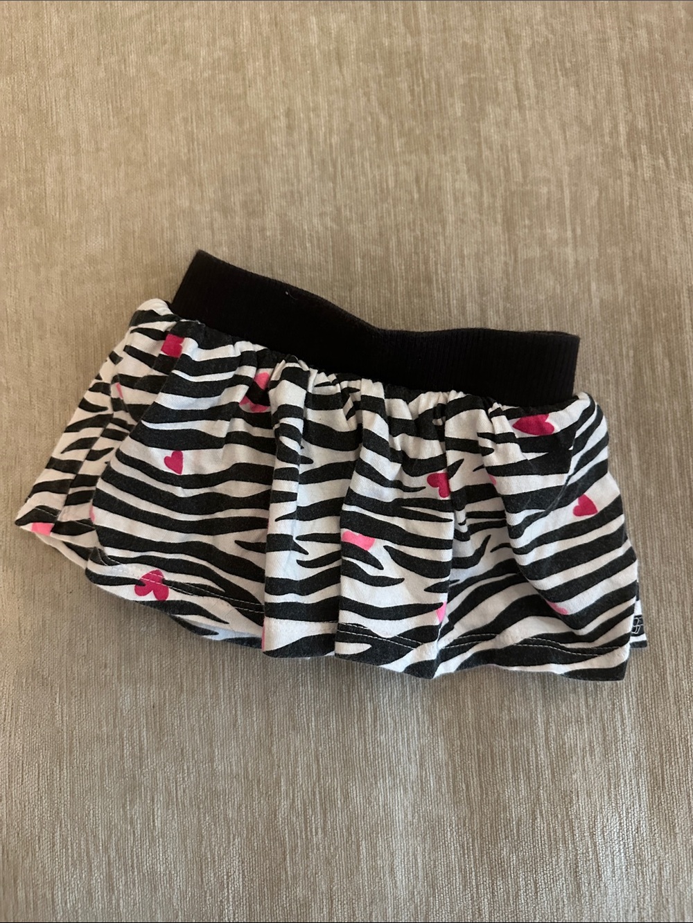 jumping beans Black & White Zebra Skirt with Pink Heart Details